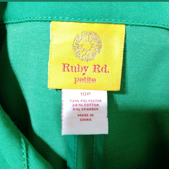 Ruby Rd green jacket petite button front 10P - Picture 7 of 8